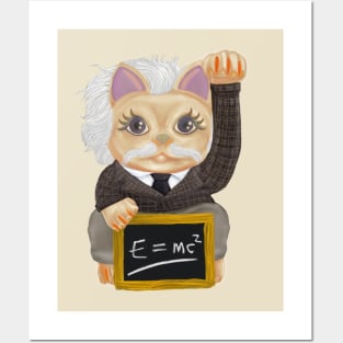 Maneki Neko Good Luck Einstein Outfit Gift 2020 Posters and Art